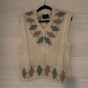 Exclusive Imports Hand Knit Vest Chunky Knit LARGE